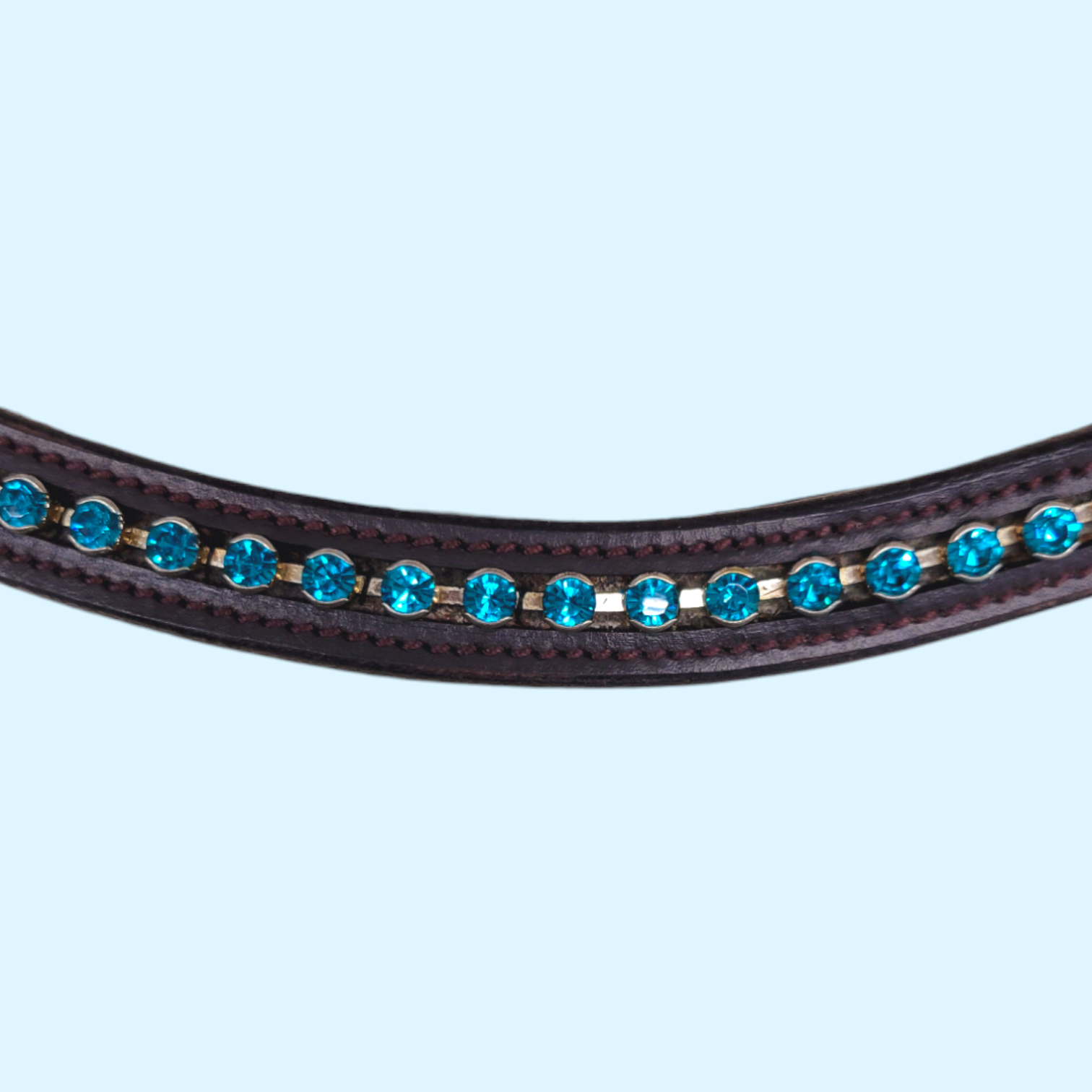 No Brand Curved Browband Brown w/Turquoise - 17"