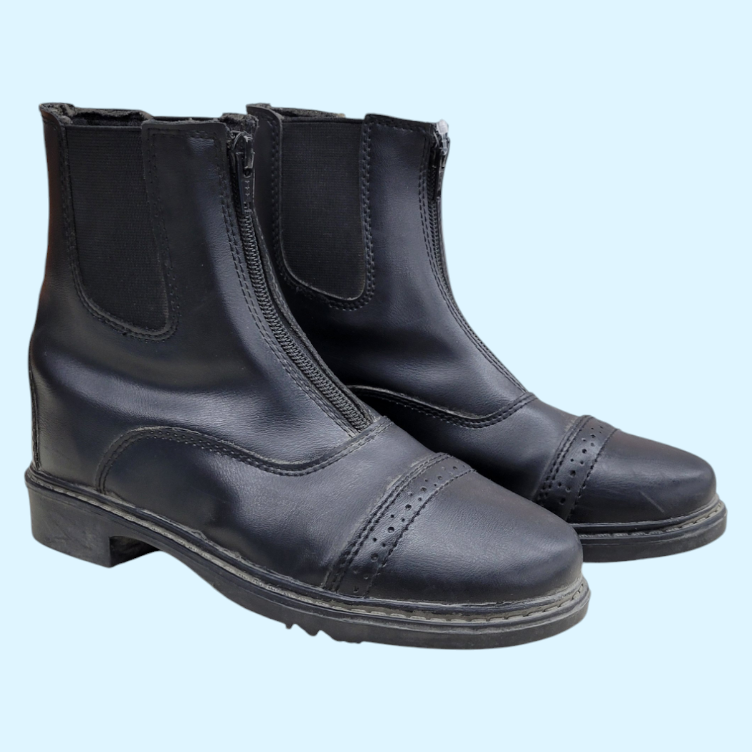 Tuffrider Kids Starter Zip Paddock Boots in Black - CH3