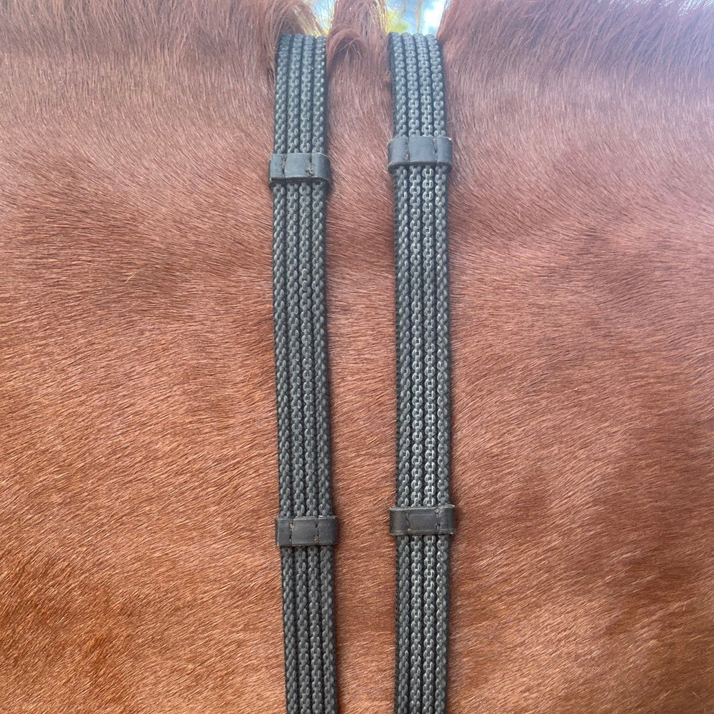 Sure Grip Rubber Reins with 4" Rein Stops-Superb Slim Rubber Woven Grip - Equine Exchange Tack Shop