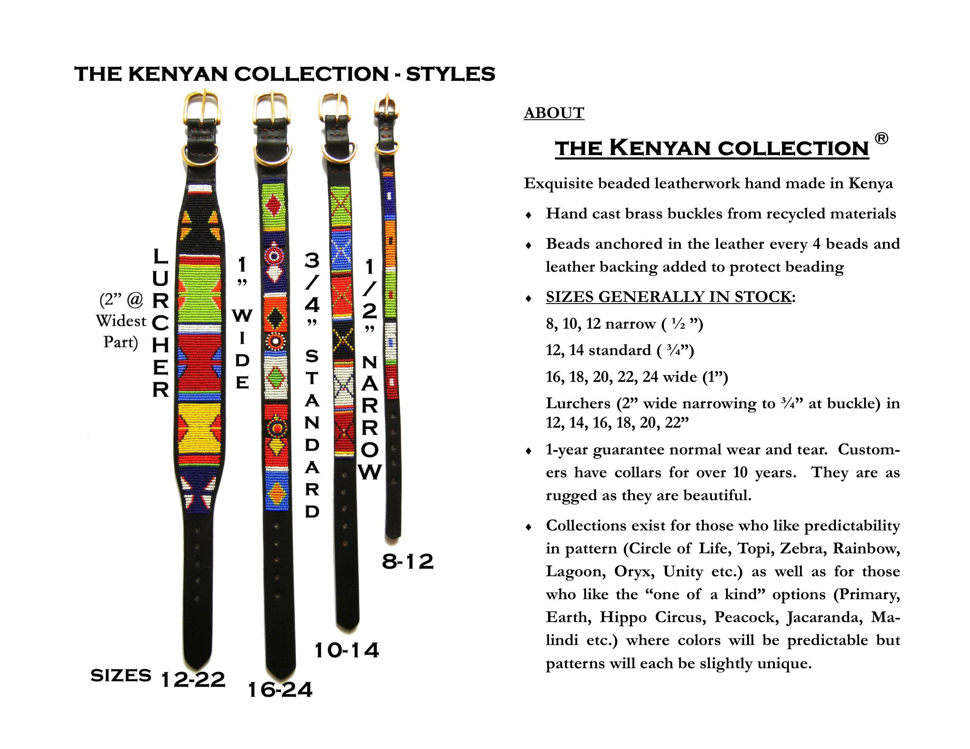 Maasai Shield Argyle Beaded Dog Collar  