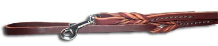 6' Twisted Leather Dog Lead