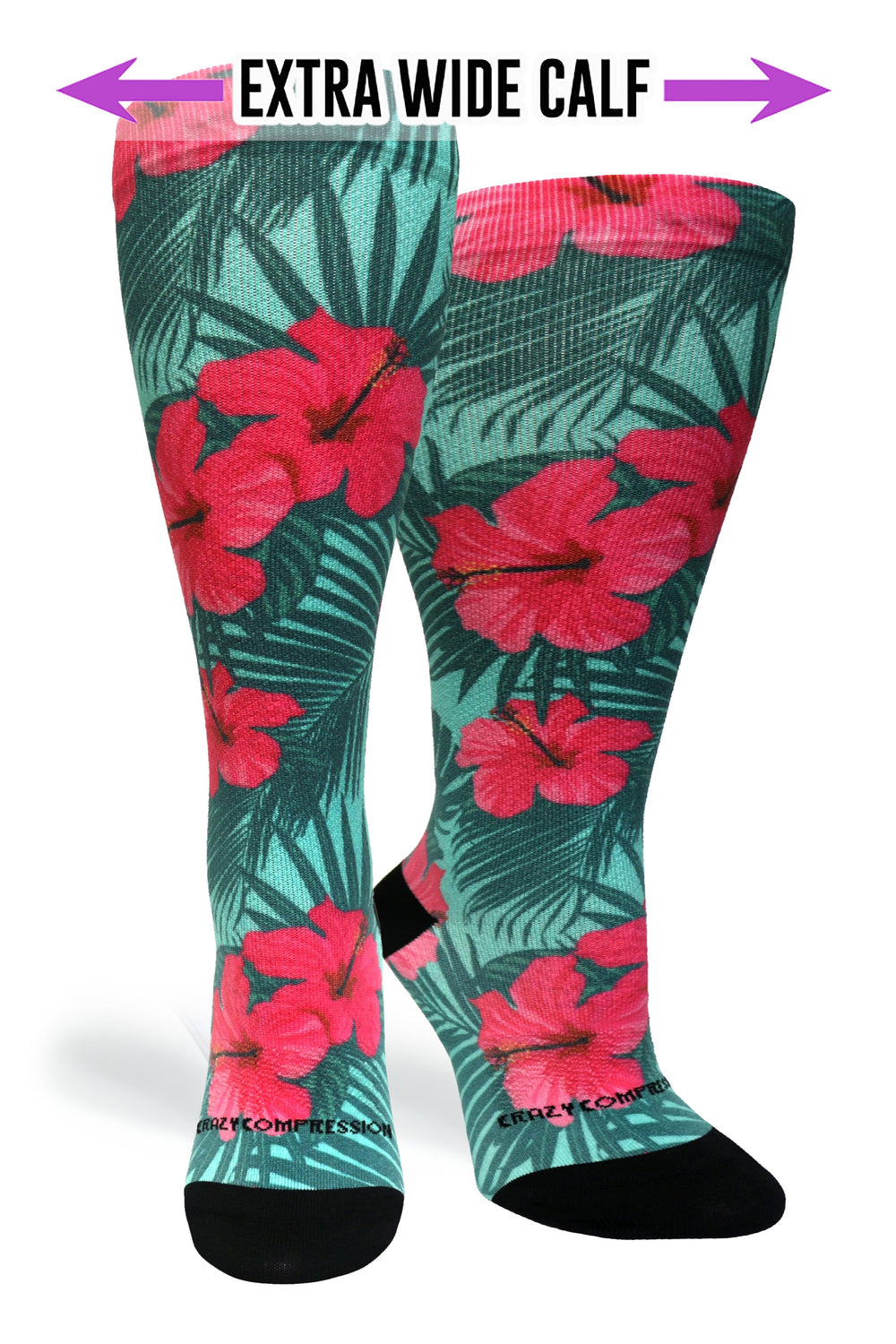 Tropical Hibiscus Compression Socks - Equine Exchange Tack Shop