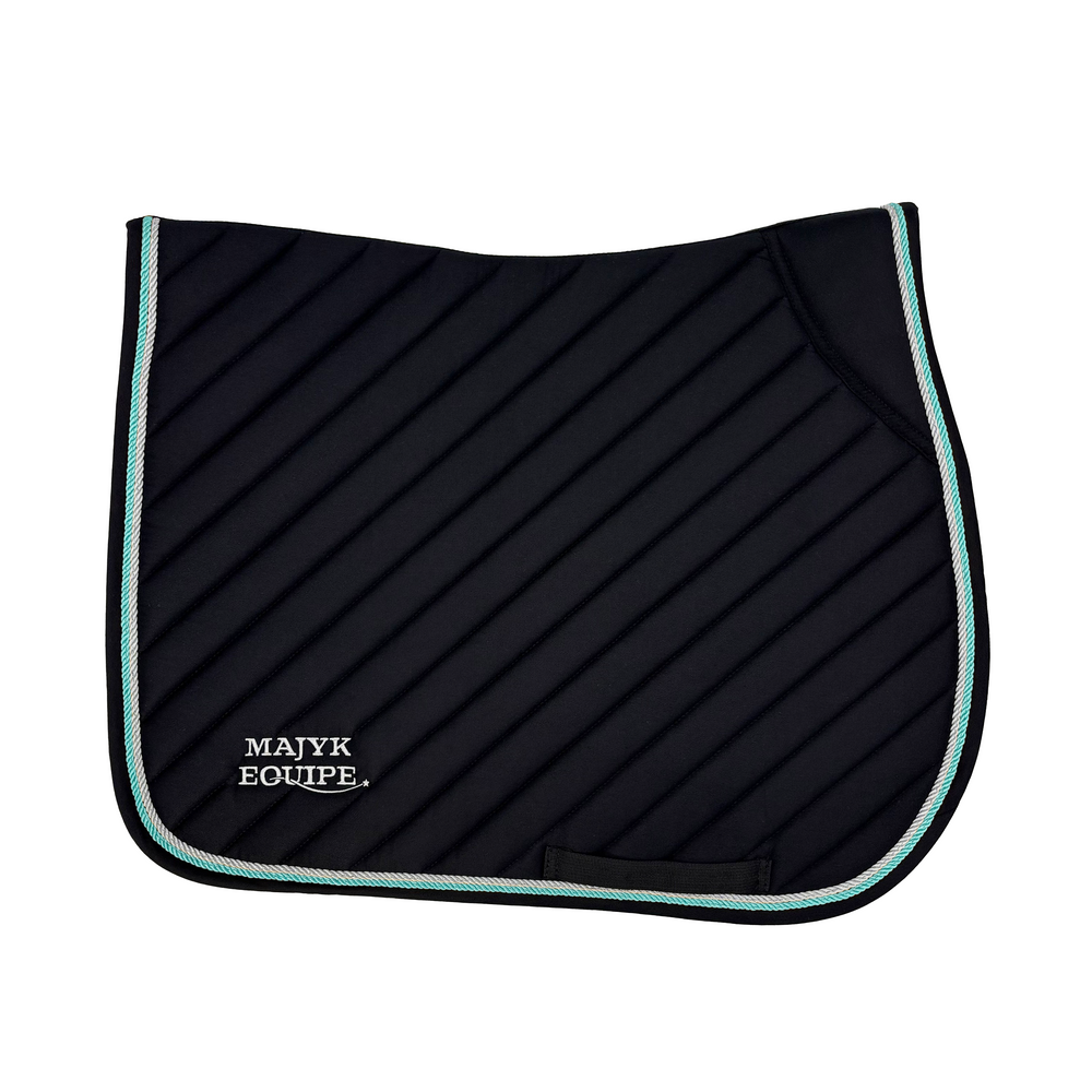 Black Cotton Oblique Euro Saddle Pad - Equine Exchange Tack Shop