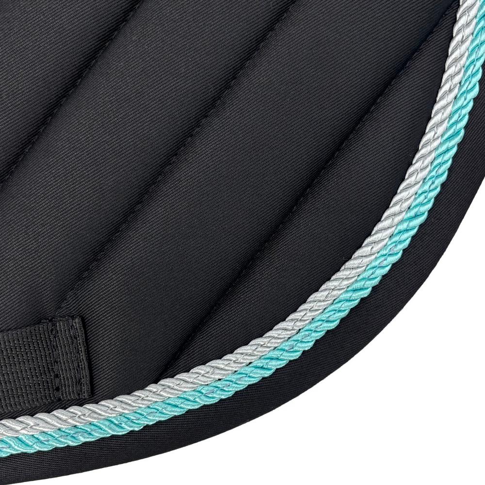 Black Cotton Oblique Euro Saddle Pad - Equine Exchange Tack Shop