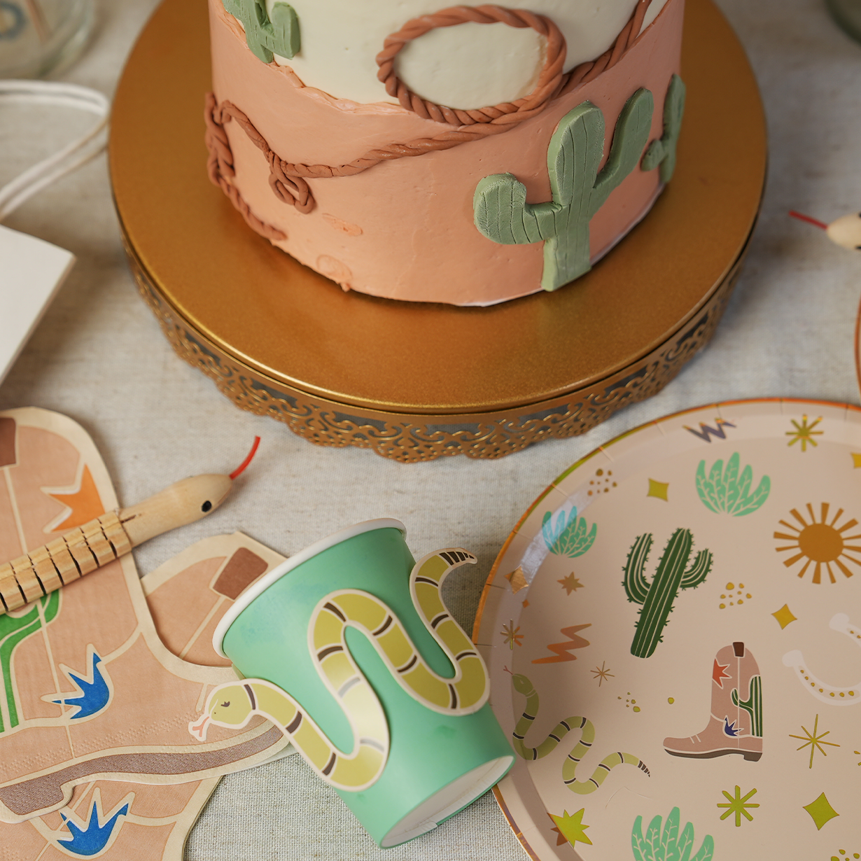 Western Boot Napkins – Cowboy Party Table Napkins (x 12)
