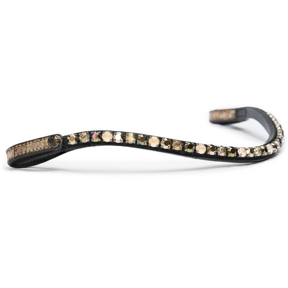 Azteca - Crystal Slimline Browband with Snaps - Equine Exchange Tack Shop