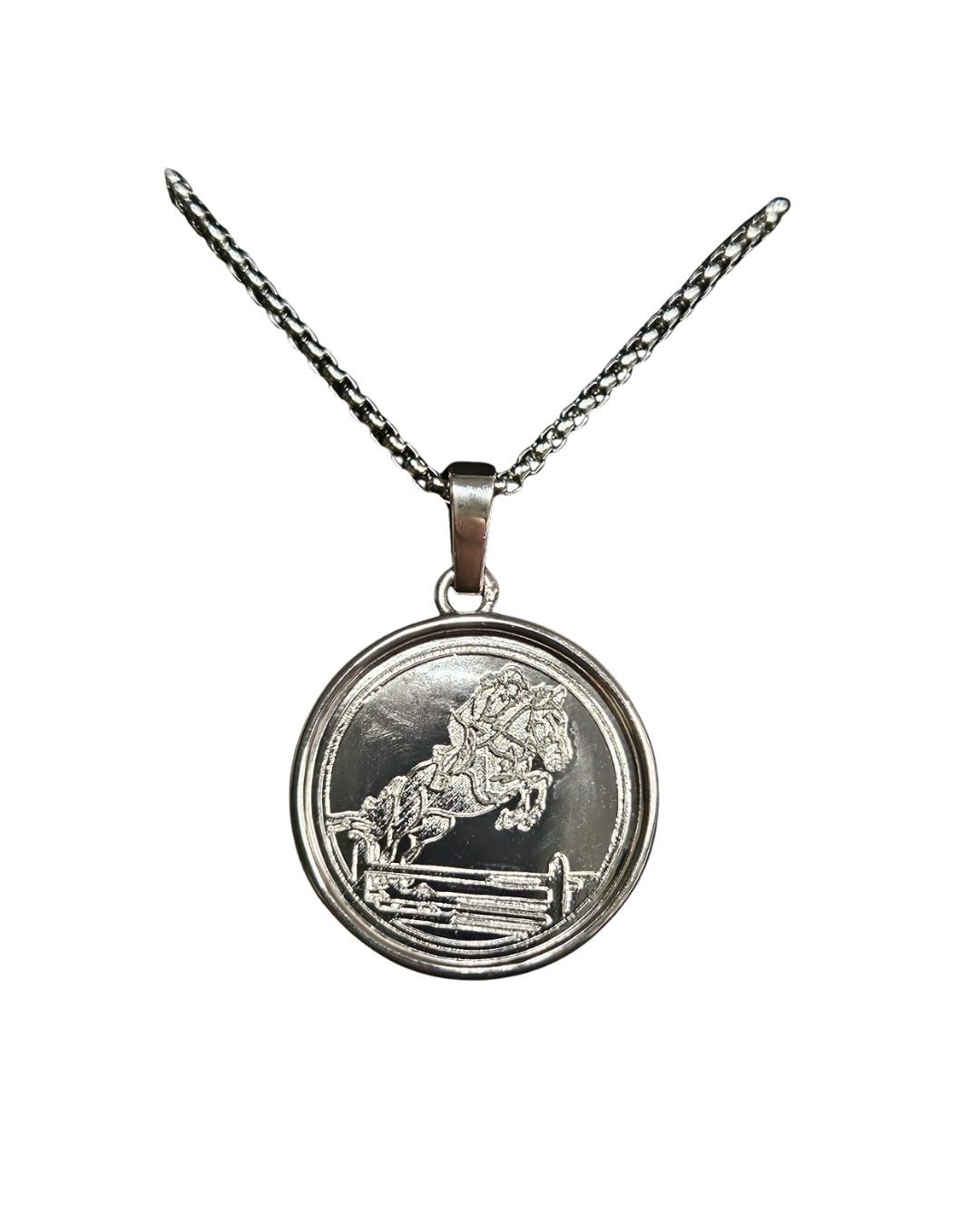 Brass Jumping Medallion Necklace