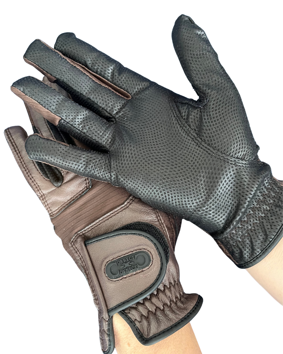 Tackified Copper Tech™️ Leather Premium Riding Glove in Brown - Equine Exchange Tack Shop