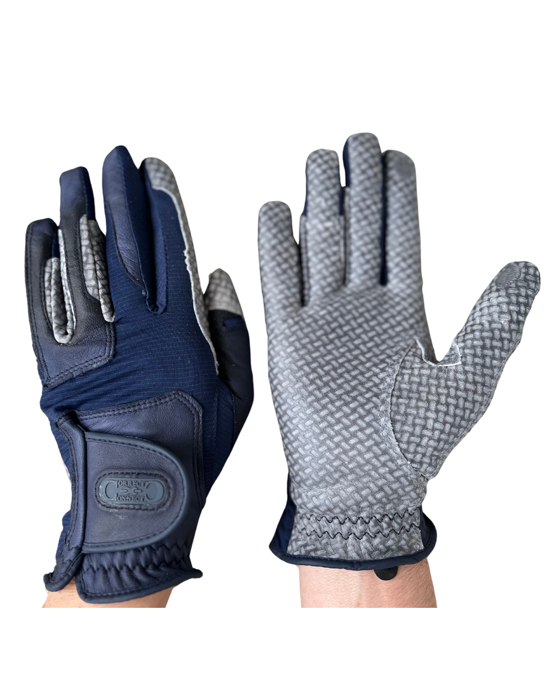 Oil-Tac Coppertech Leather Premium Riding Glove in Navy