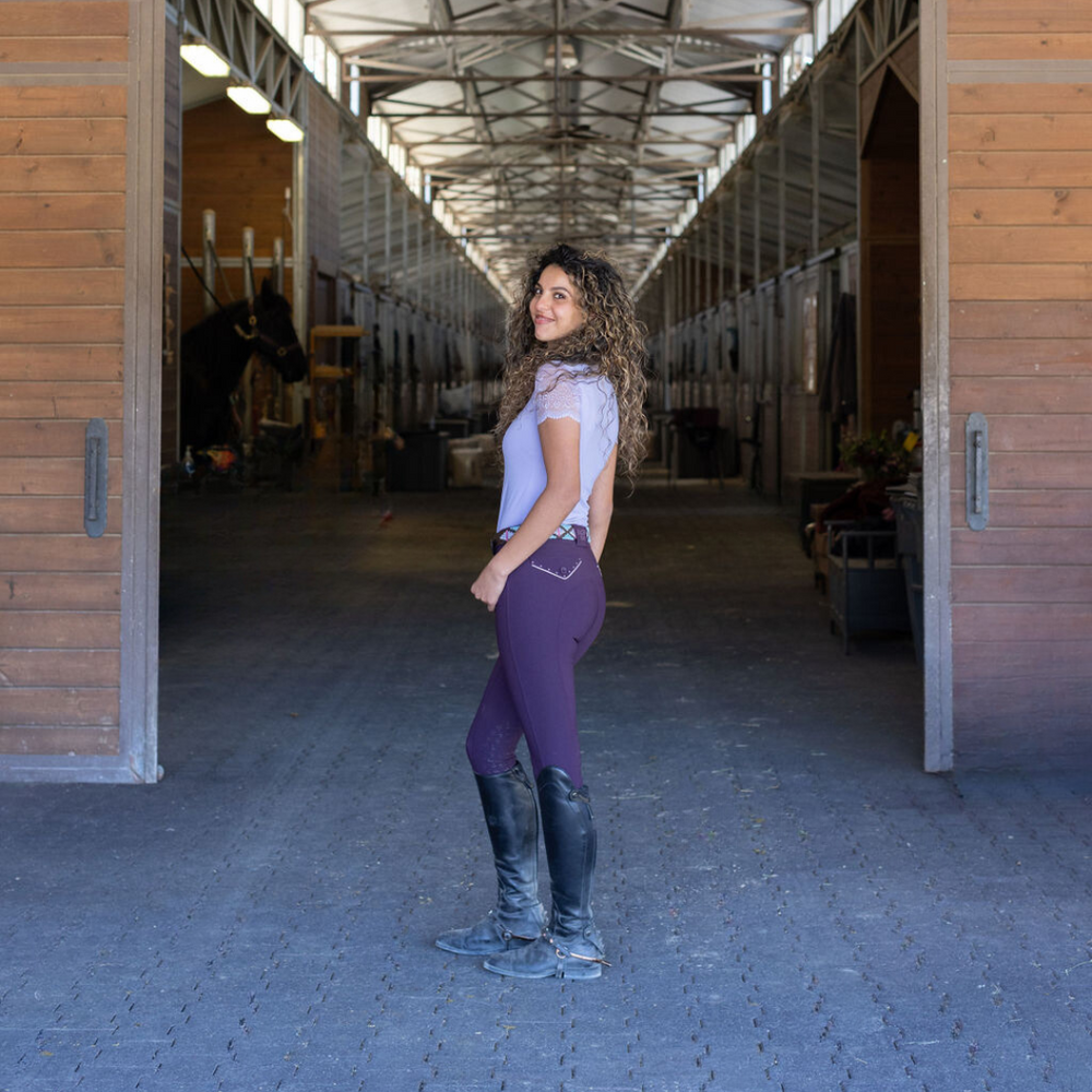 Evolution Knee Patch Breeches - Dark Plum - Equine Exchange Tack Shop