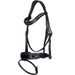 The Hayworth - Black Patent Snaffle with Burgundy Patent Piping & Removable Flash - Equine Exchange Tack Shop