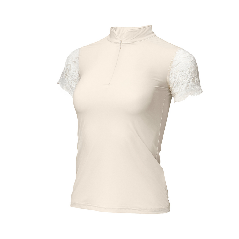 Charlie Short Sleeve Lace Riding Shirt - Ecru - Equine Exchange Tack Shop