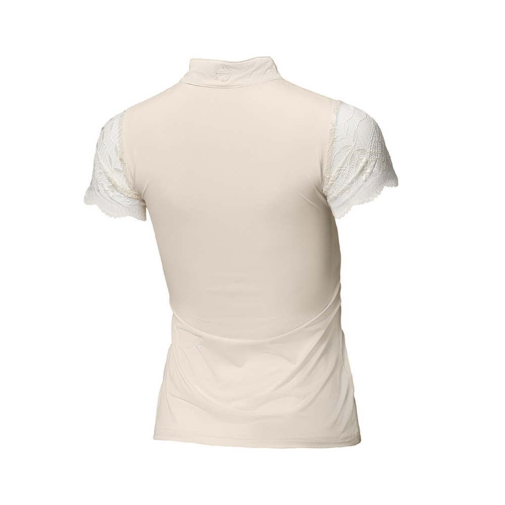 Charlie Short Sleeve Lace Riding Shirt - Ecru - Equine Exchange Tack Shop