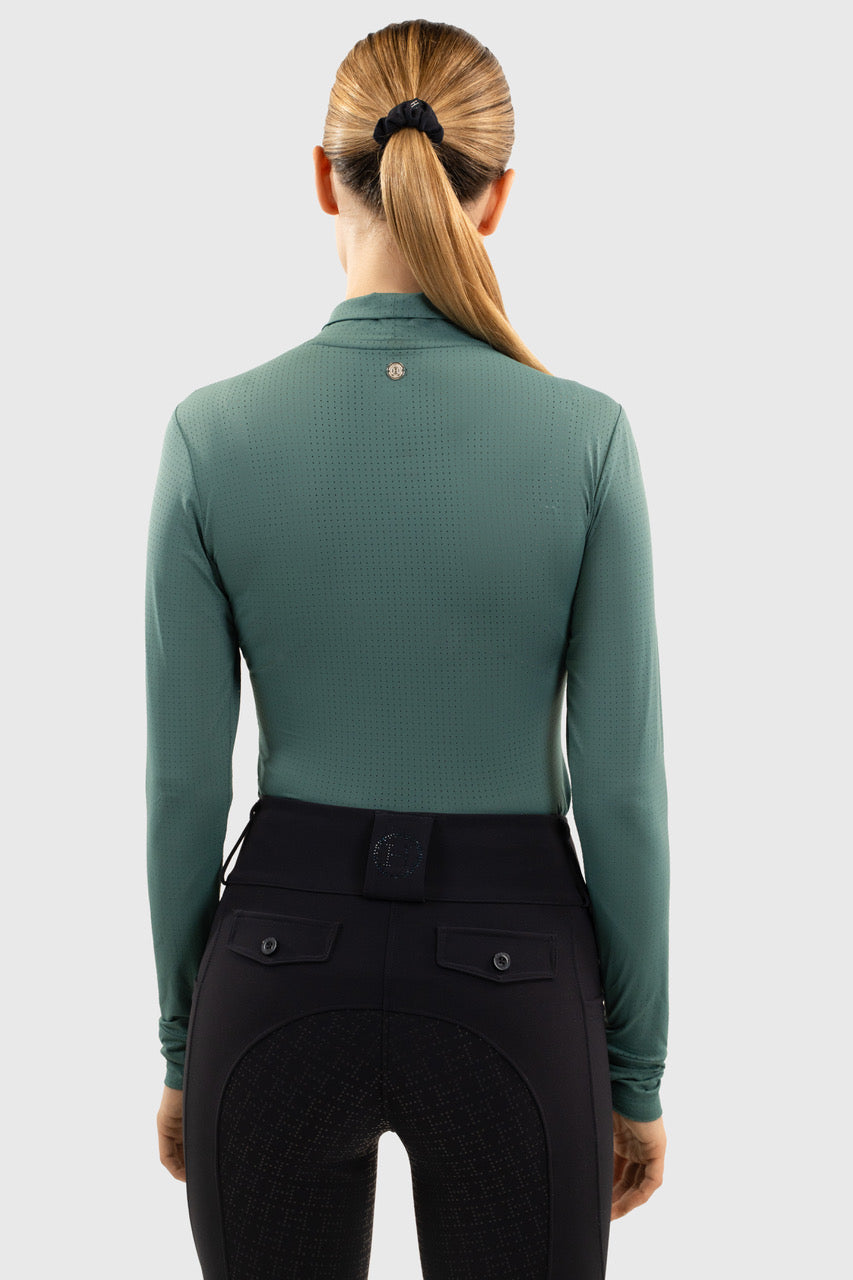 Venti Womens Mock Neck Perforated Long Sleeve Technical Shirt - Equine Exchange Tack Shop