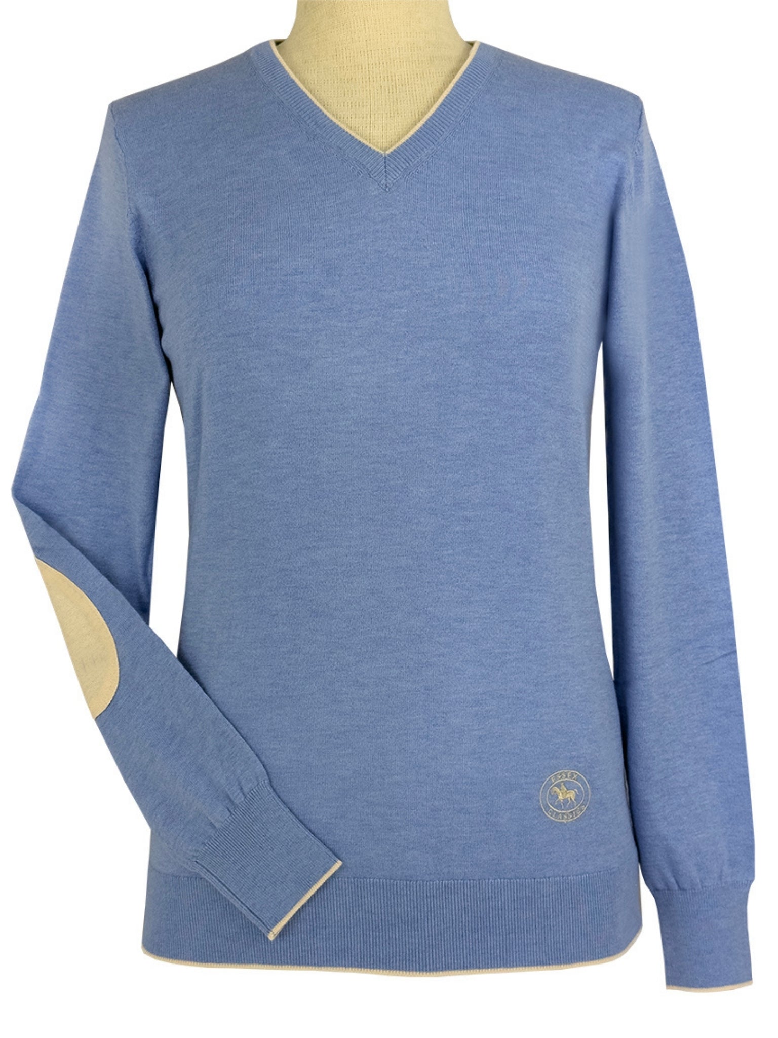 Trey V-Neck Sweater in Light Blue