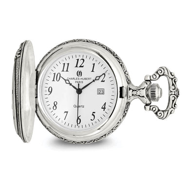 Charles Hubert Antiqued Finish Horses Pocket Watch - Equine Exchange Tack Shop