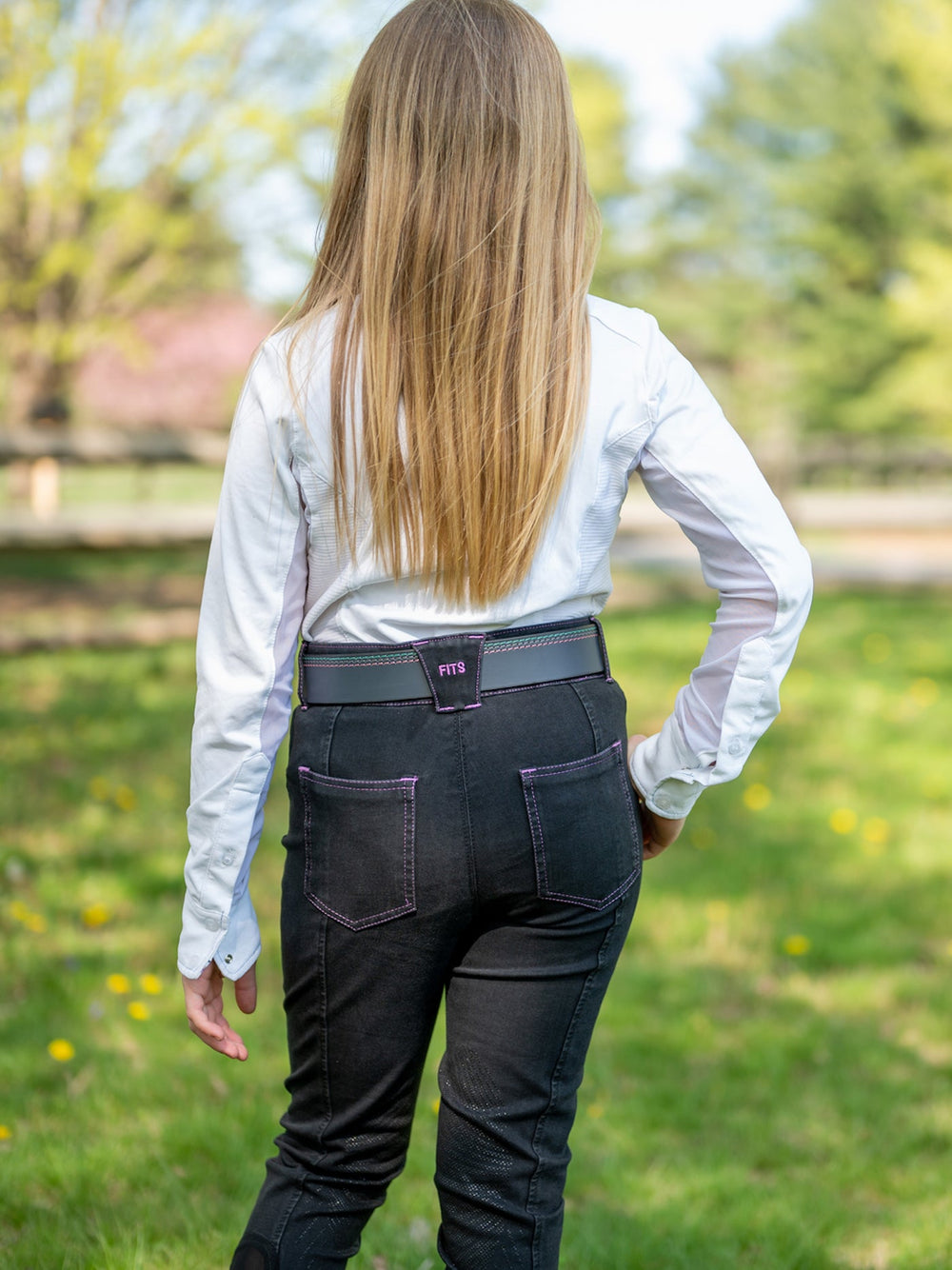 Girl's Denim Knee Patch Tread Breech - Equine Exchange Tack Shop