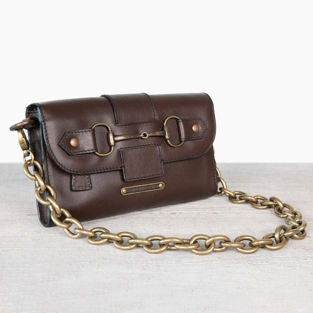 Dalton - Horse Bit Crossbody Luxury Leather Handbag in Deep Brown - Equine Exchange Tack Shop