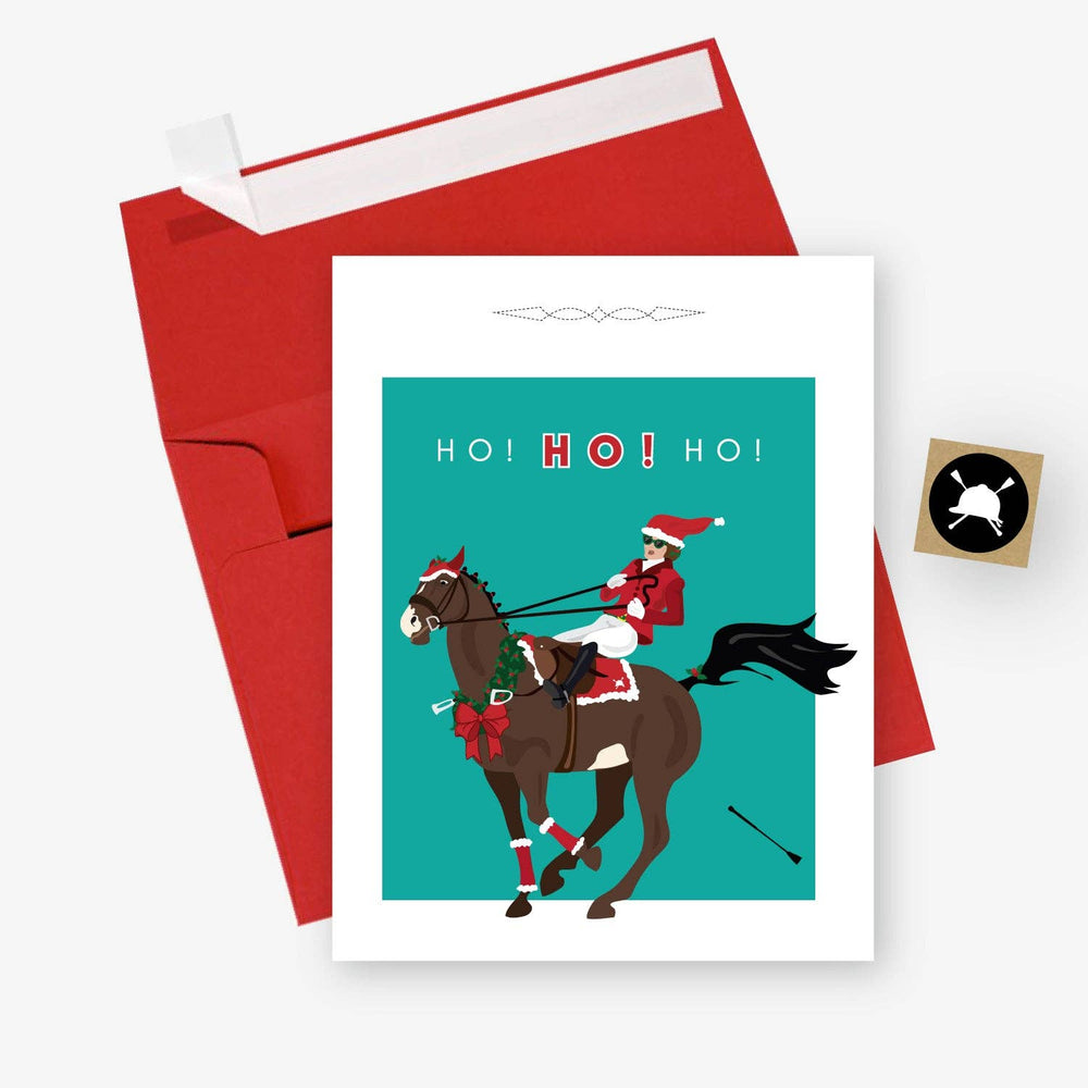 Ho! Ho! Ho! Equestrian Horse Christmas Card - Equine Exchange Tack Shop