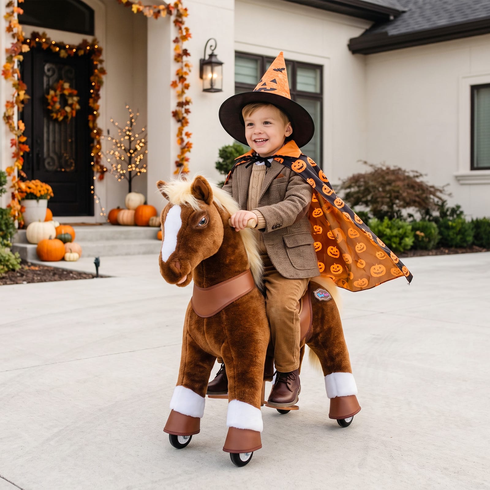 Brown Horse Ride-On Toy - Age 3–4