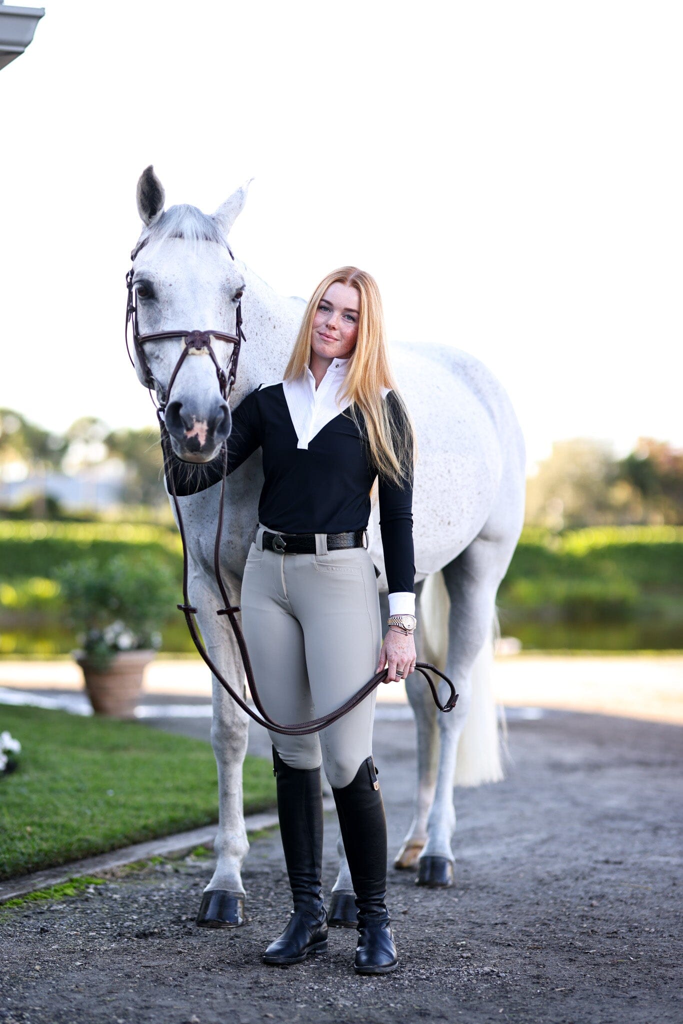 Confident in Black Amelie Competition Shirt - Equine Exchange Tack Shop