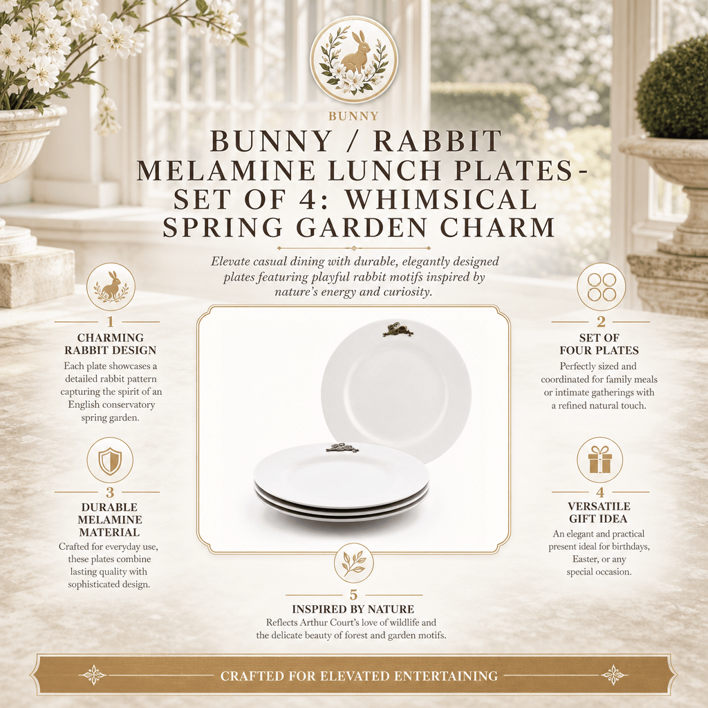 Bunny / Rabbit Melamine Lunch Plates - Set of 4