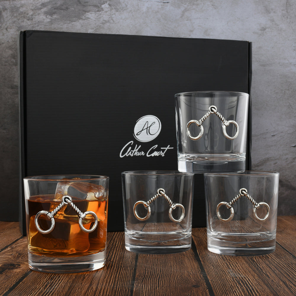 Equestrian Bit Bar Glasses Set of 4 - Equine Exchange Tack Shop
