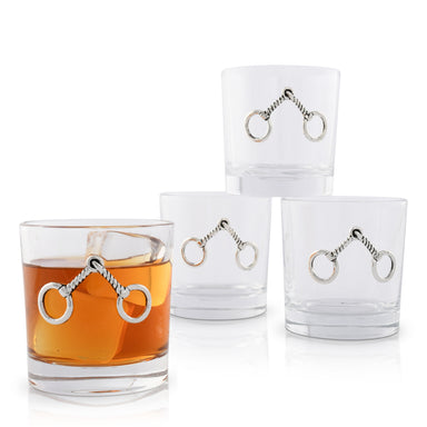 Equestrian Bit Bar Glasses Set of 4 - Equine Exchange Tack Shop