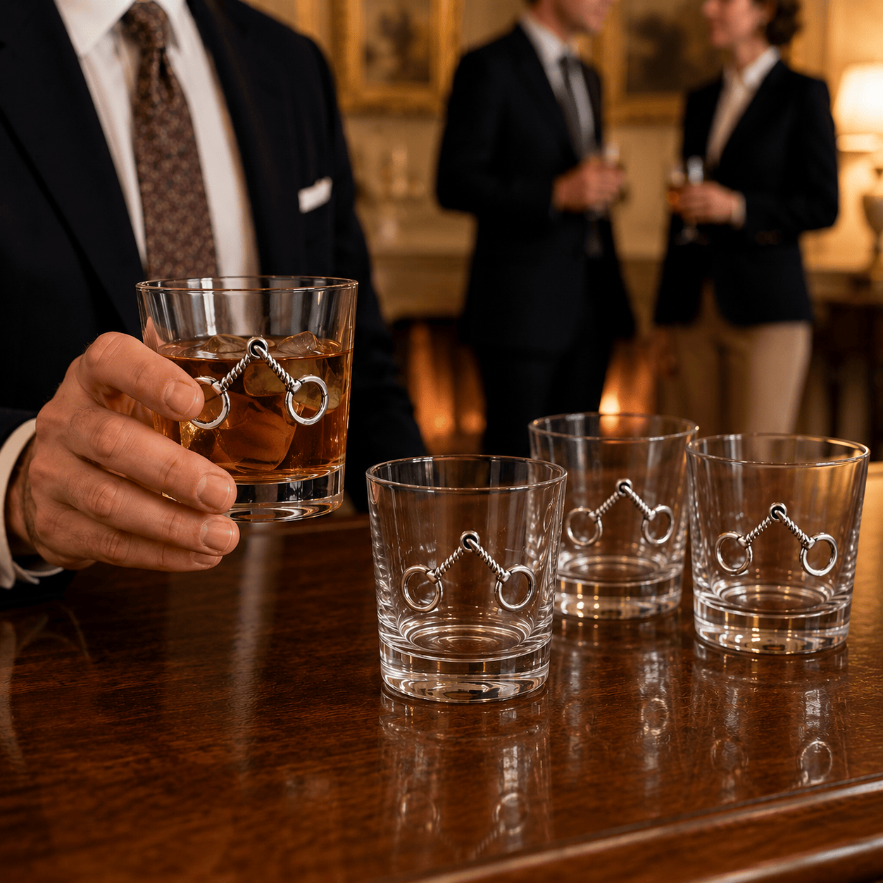 Equestrian Bit Bar Glasses Set of 4