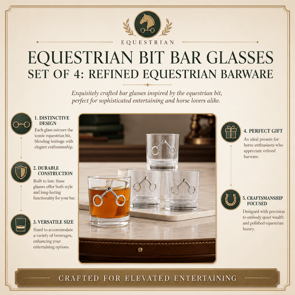 Equestrian Bit Bar Glasses Set of 4