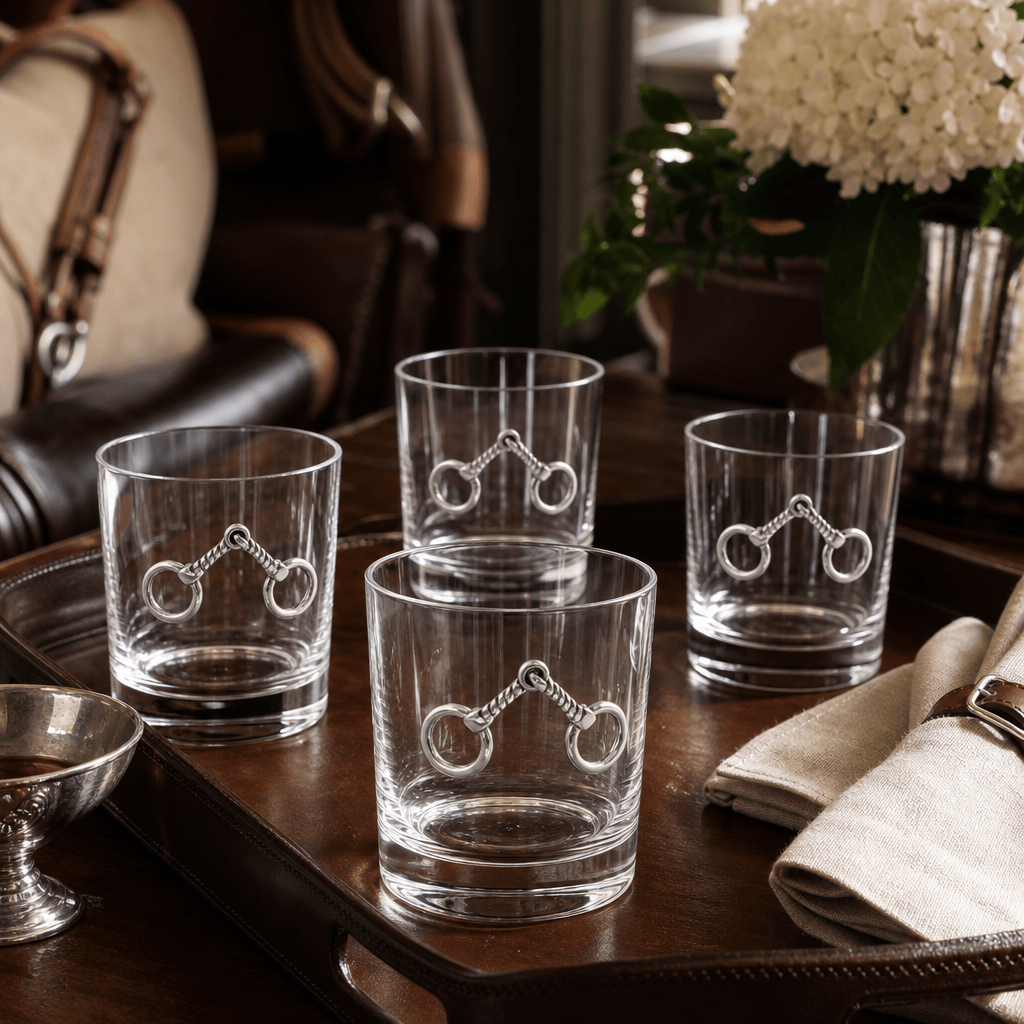 Equestrian Bit Bar Glasses Set of 4
