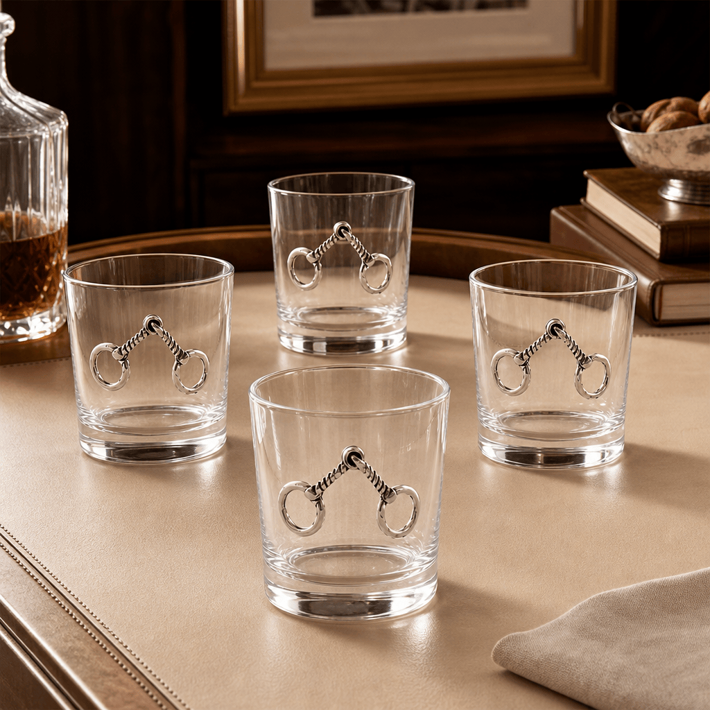 Equestrian Bit Bar Glasses Set of 4
