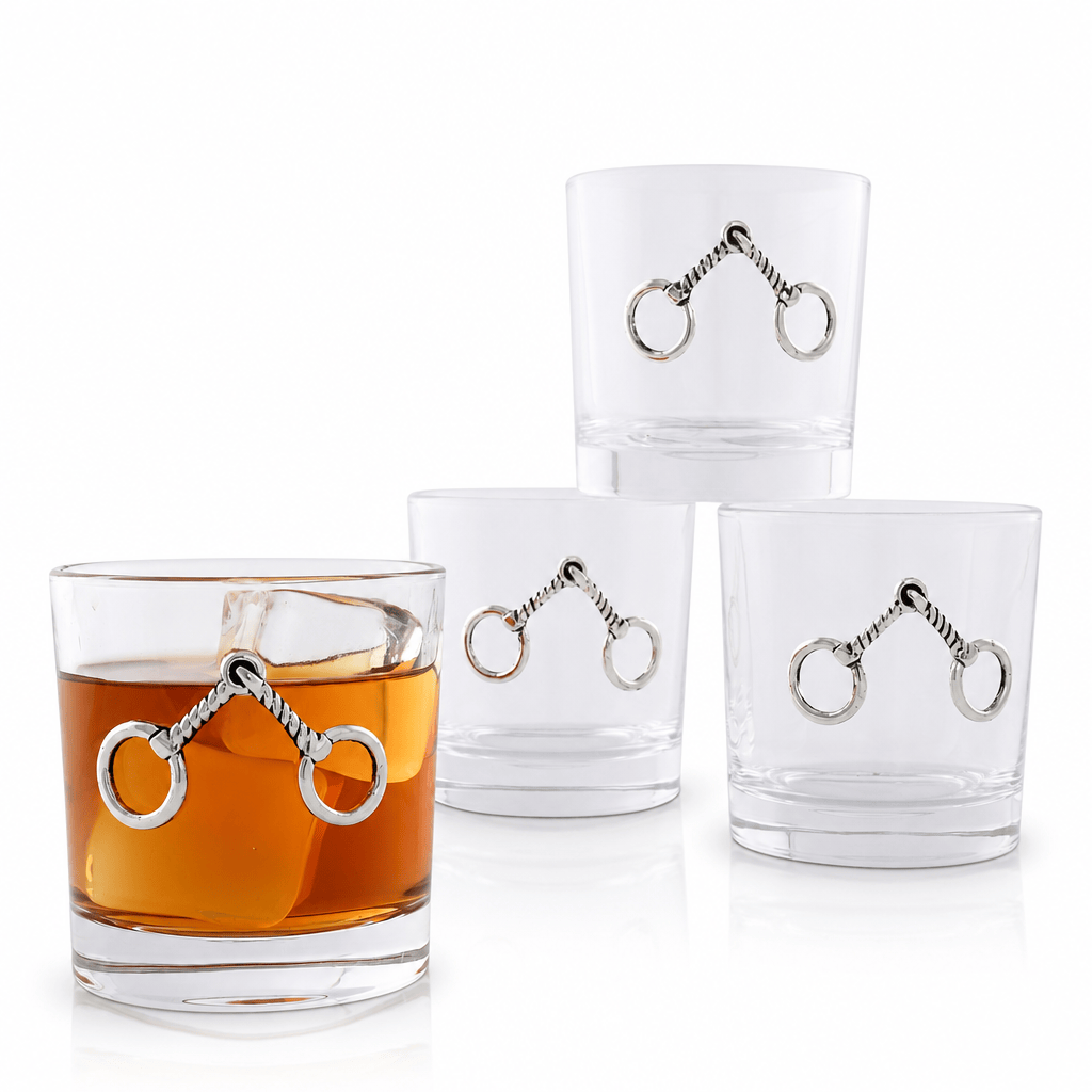 Equestrian Bit Bar Glasses Set of 4