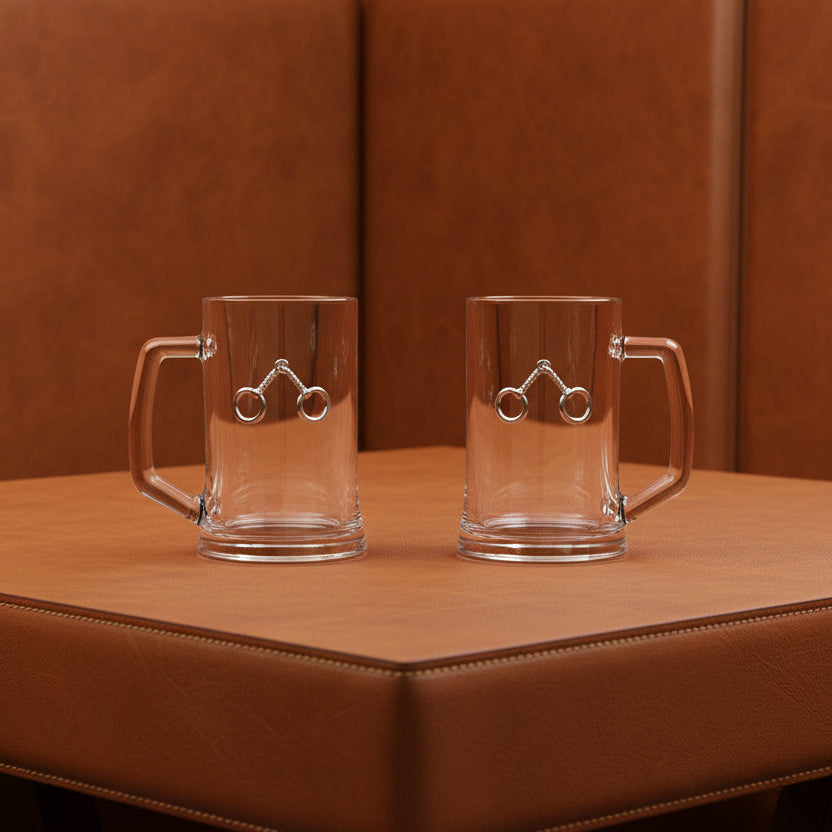 Equestrian Bit Beer Mugs - Set of 2