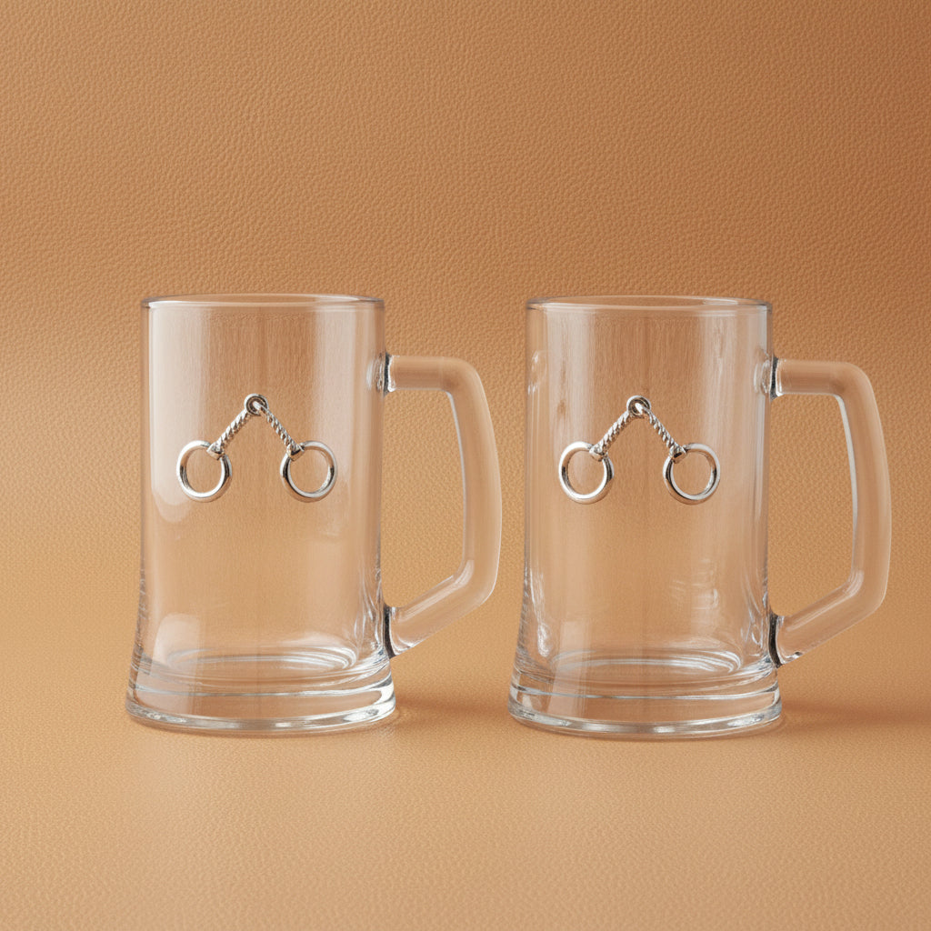 Equestrian Bit Beer Mugs - Set of 2