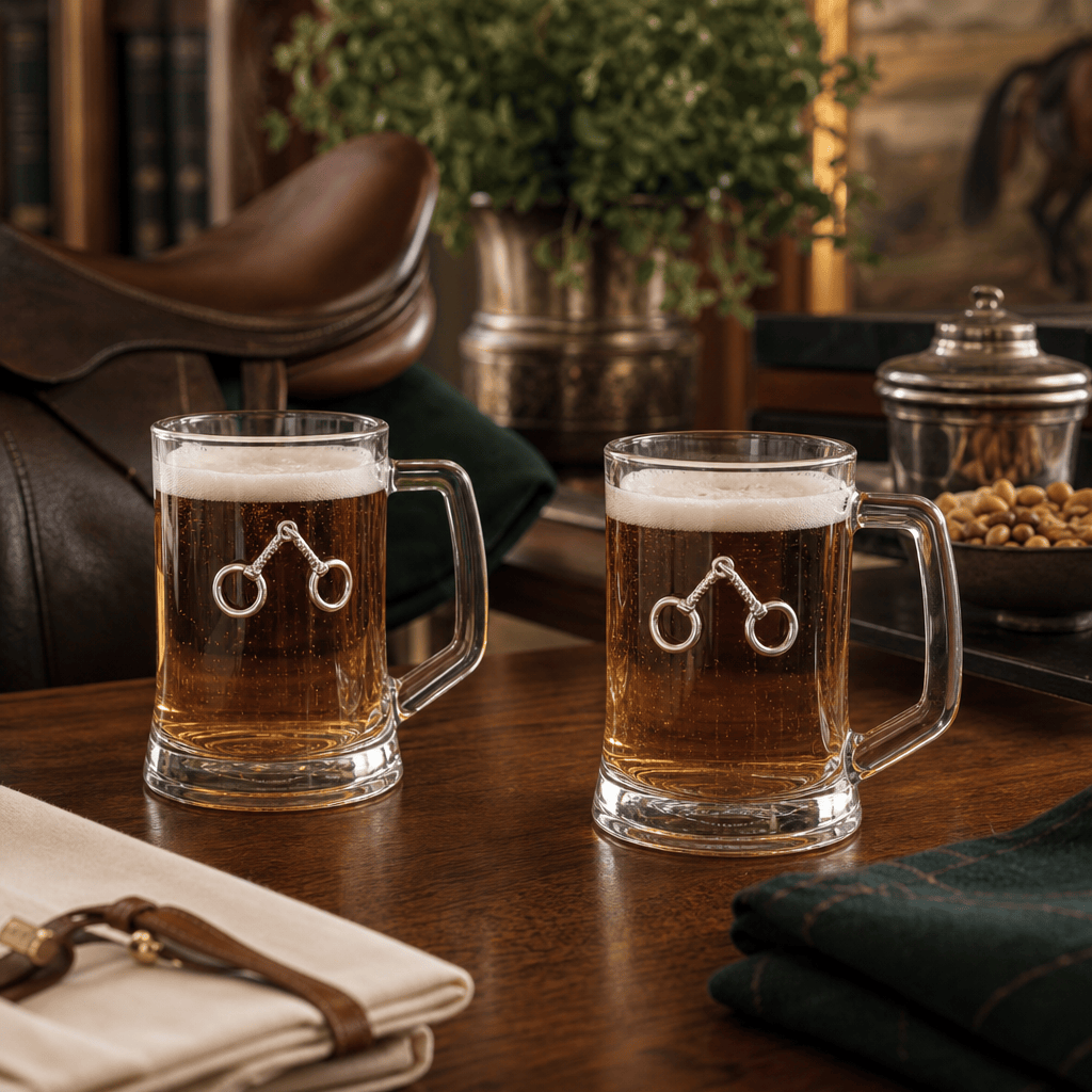 Equestrian Bit Beer Mugs - Set of 2