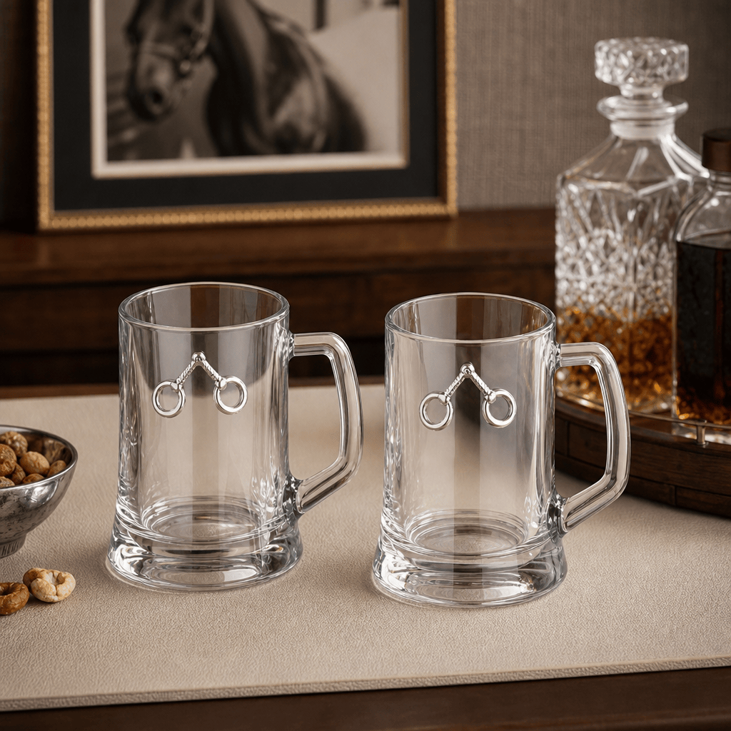 Equestrian Bit Beer Mugs - Set of 2