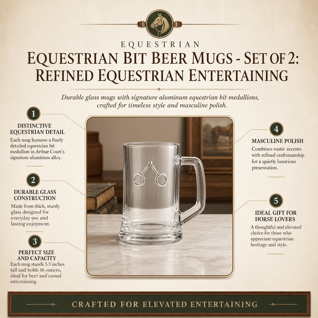 Equestrian Bit Beer Mugs - Set of 2
