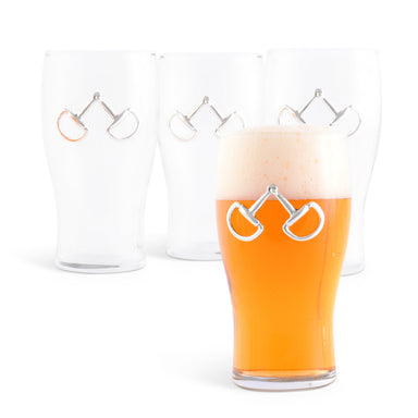 Equestrian Bit Beer Pint Glasses - Set of 4 - Equine Exchange Tack Shop