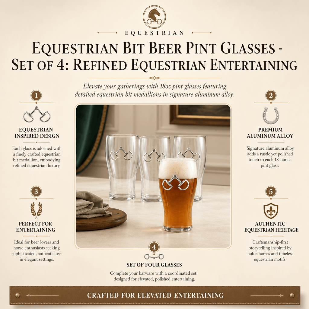 Equestrian Bit Beer Pint Glasses - Set of 4