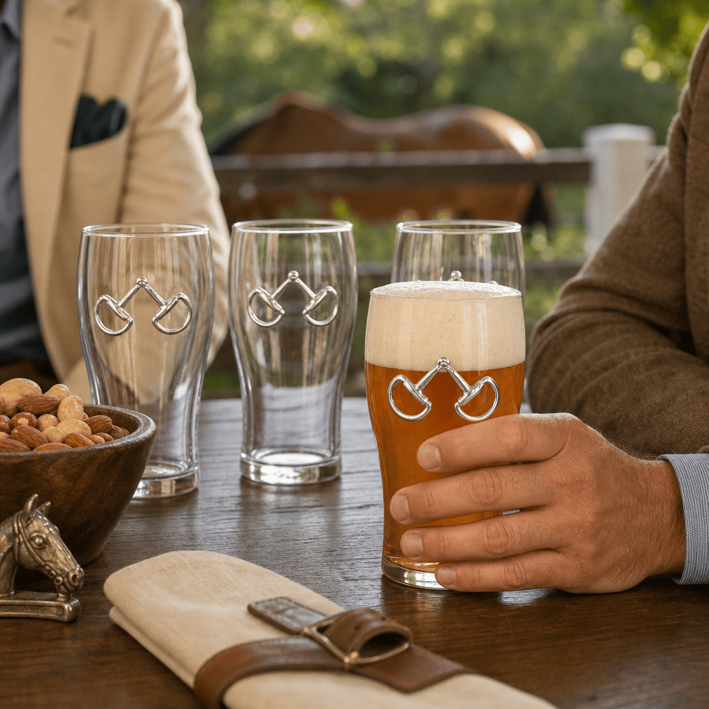 Equestrian Bit Beer Pint Glasses - Set of 4