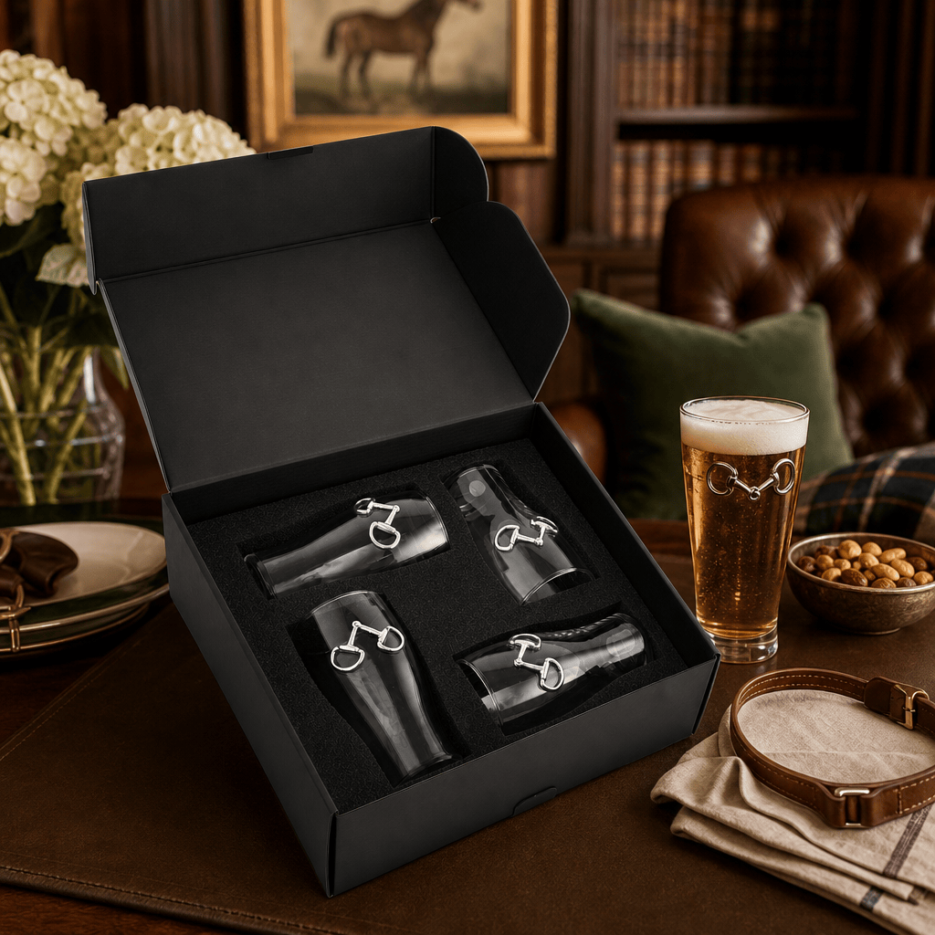 Equestrian Bit Beer Pint Glasses - Set of 4