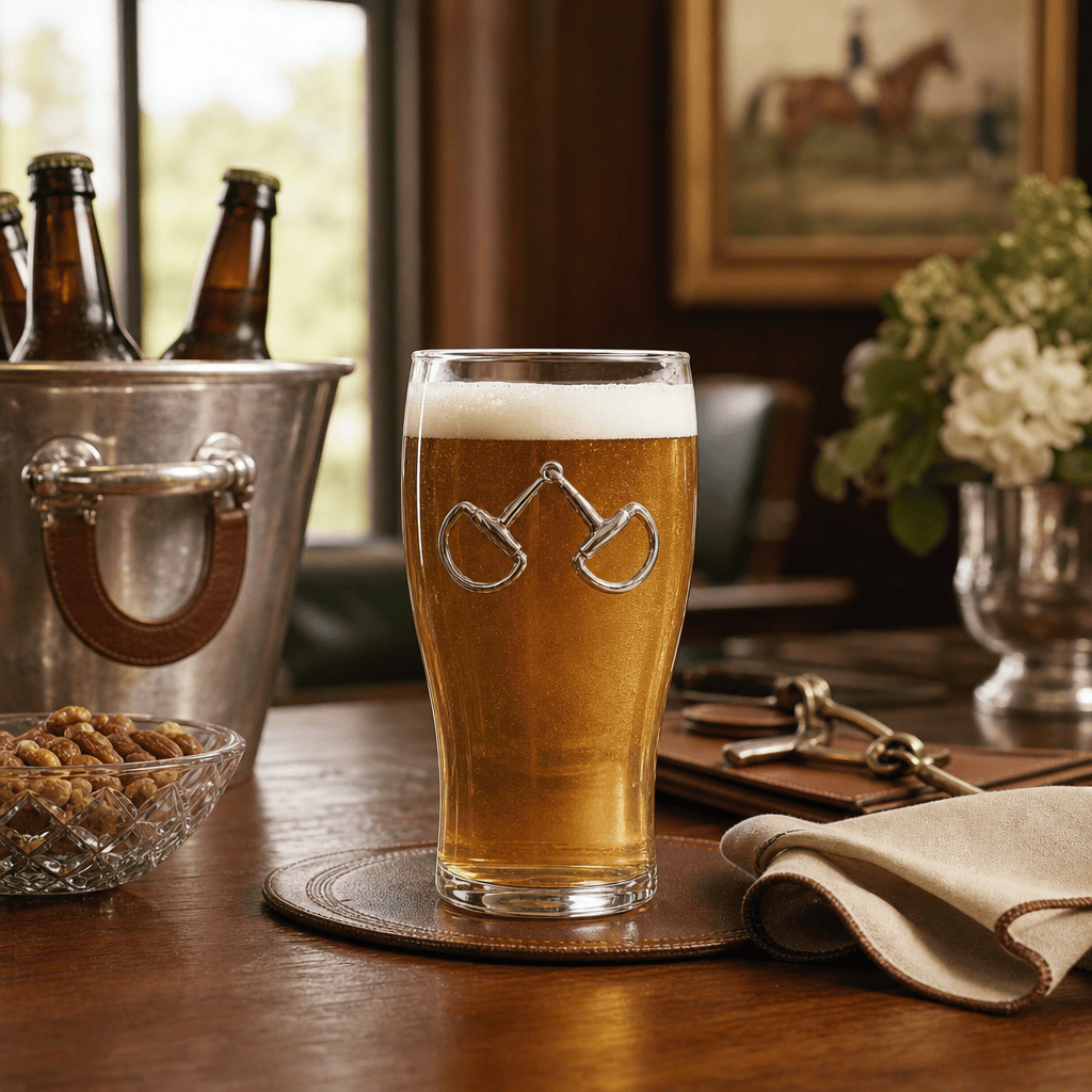 Equestrian Bit Beer Pint Glasses - Set of 4