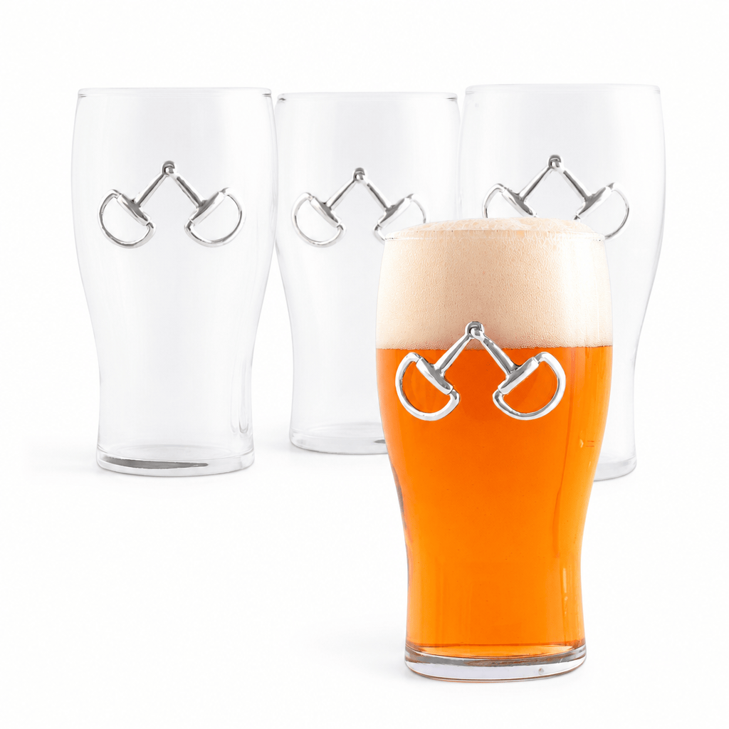 Equestrian Bit Beer Pint Glasses - Set of 4