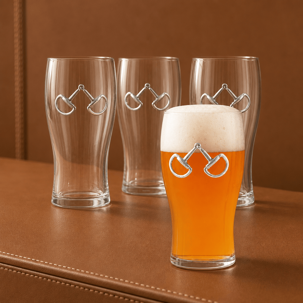 Equestrian Bit Beer Pint Glasses - Set of 4