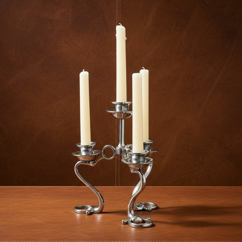 Equestrian Bit Four Light Candlestick