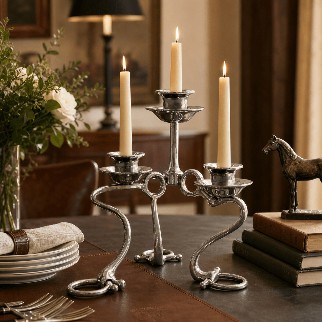 Equestrian Bit Four Light Candlestick