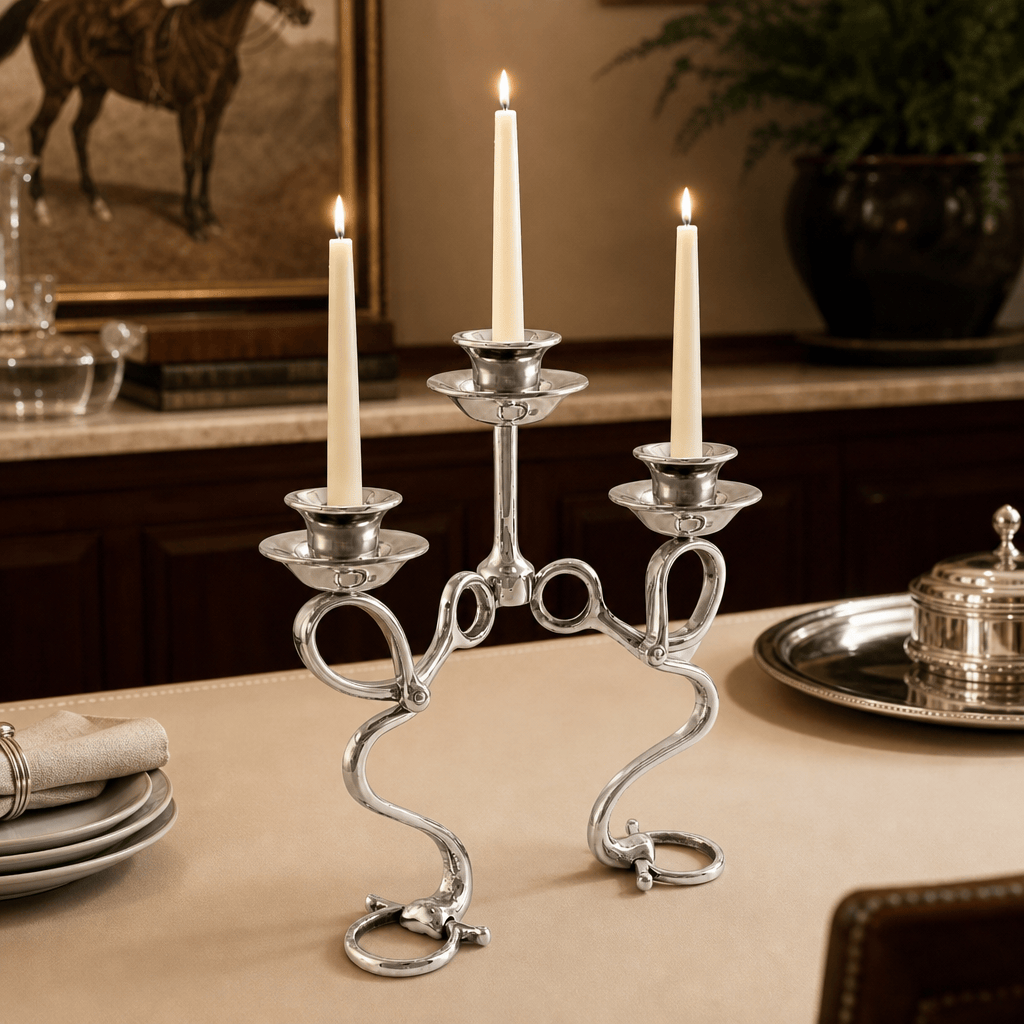 Equestrian Bit Four Light Candlestick