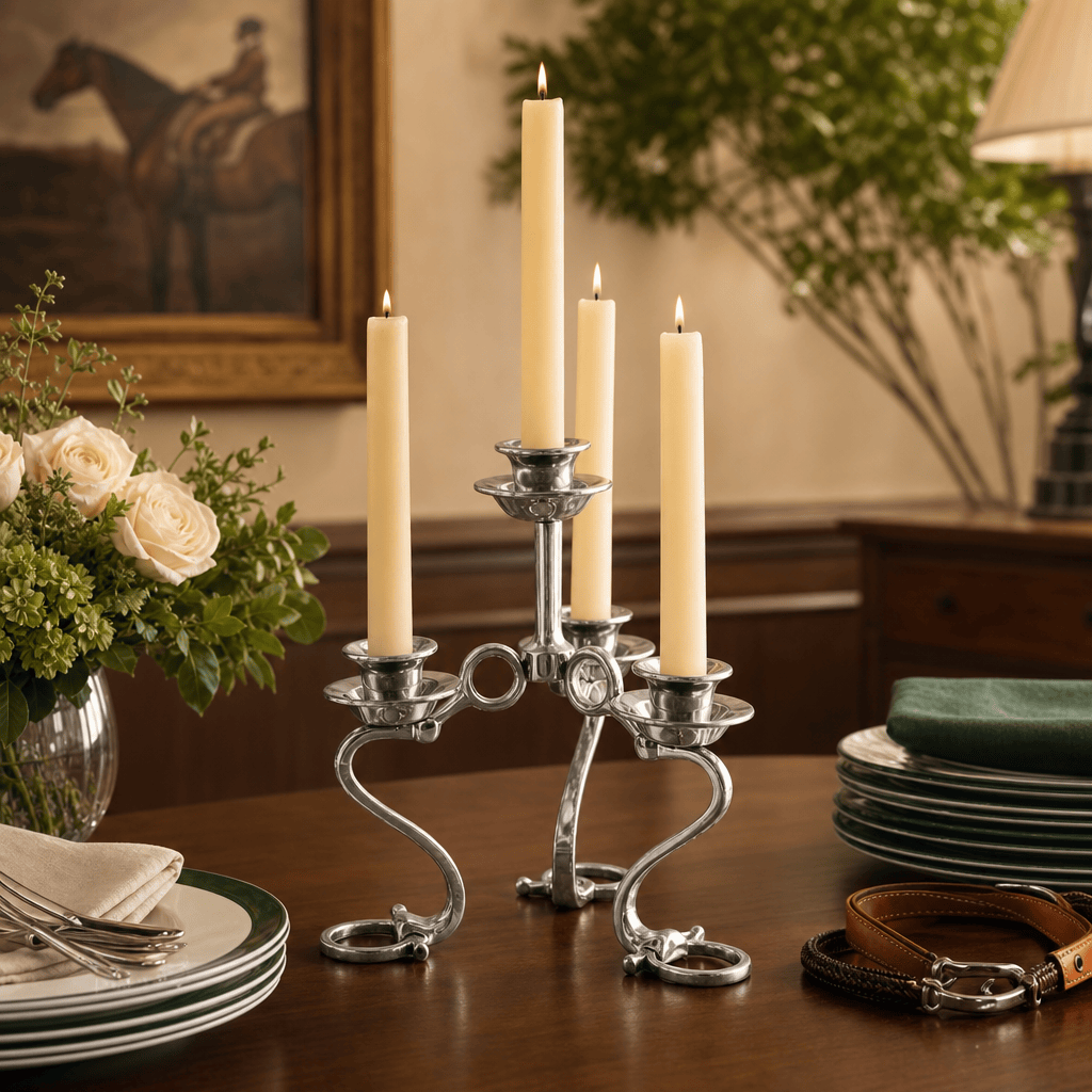 Equestrian Bit Four Light Candlestick  