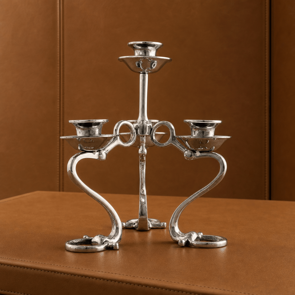 Equestrian Bit Four Light Candlestick
